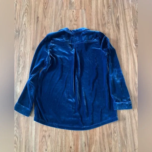 Sundance Silk Blend Velvet Nuance Top Blouse Shirt Long Sleeve XS - Picture 3 of 8